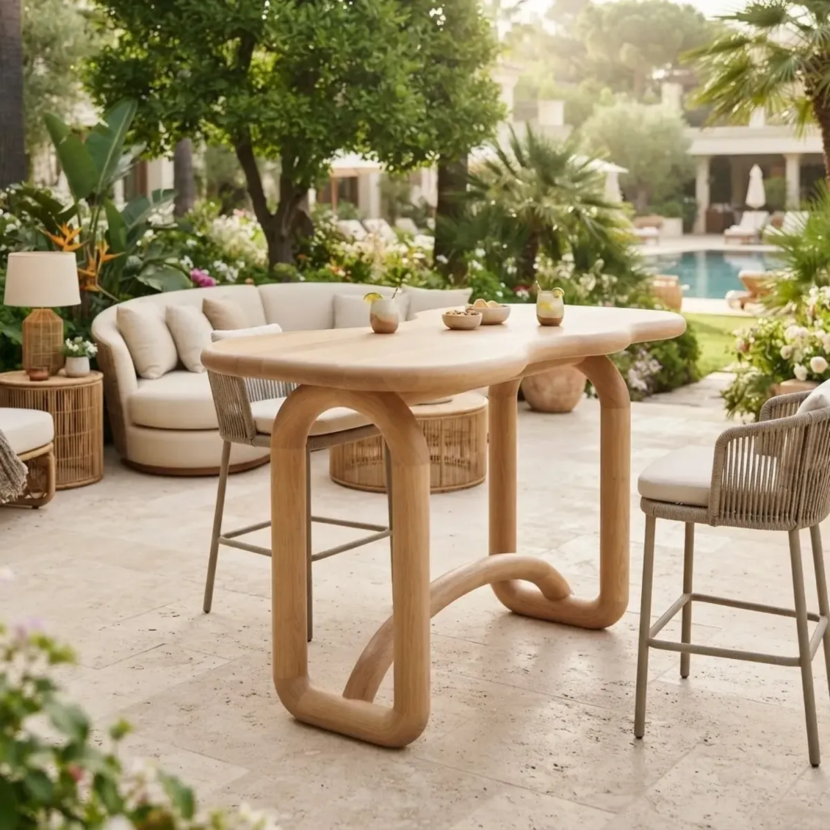 Wooden Baymax Bubble Coffee Table Playful Character Shape Wood Decor